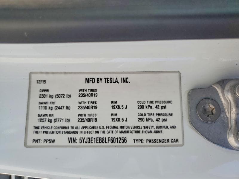 2020 TESLA MODEL 3 12