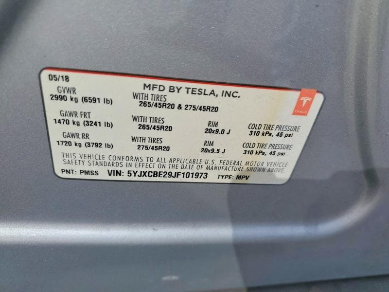 2018 TESLA MODEL X 13