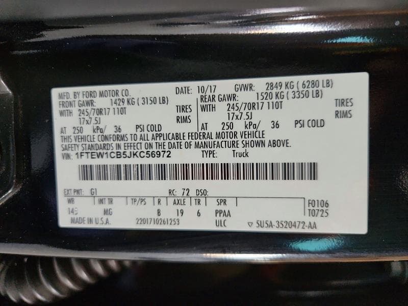 2018 FORD F150 SUPERCREW 12