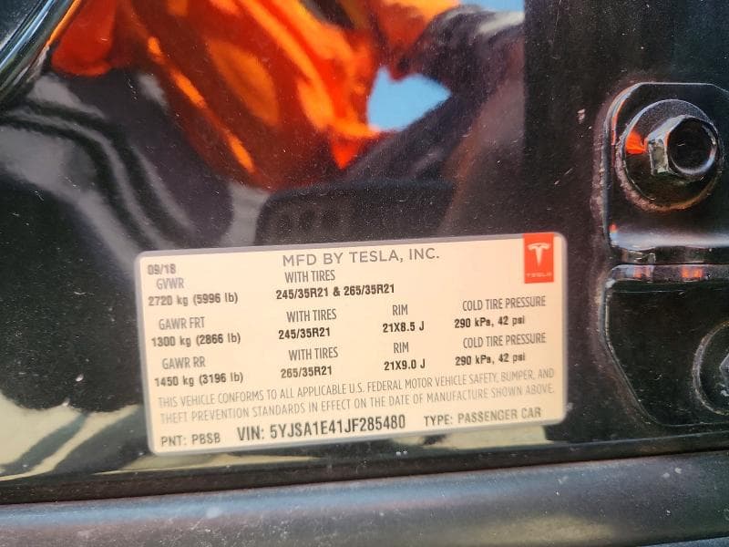 2018 TESLA MODEL S 12
