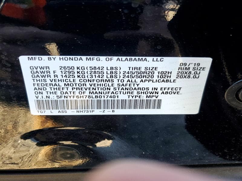 2020 HONDA PILOT BLACK 13