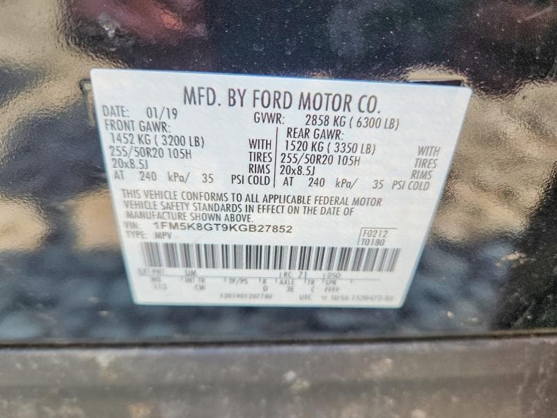 2019 FORD EXPLORER SPORT SPORT 13