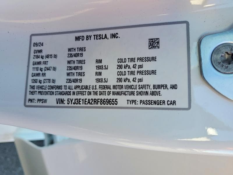 2024 TESLA MODEL 3 12