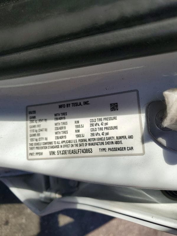 2020 TESLA MODEL 3 12