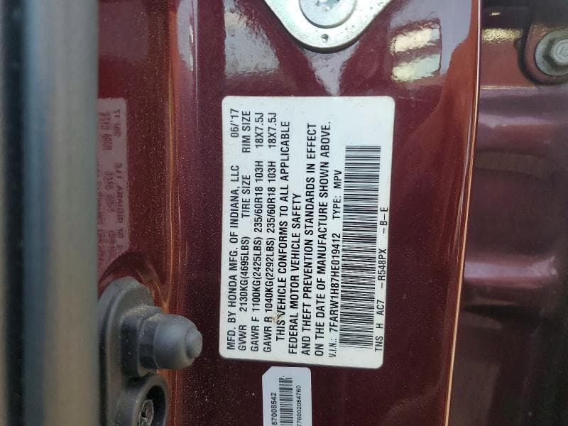 2017 HONDA CR-V EXL 13