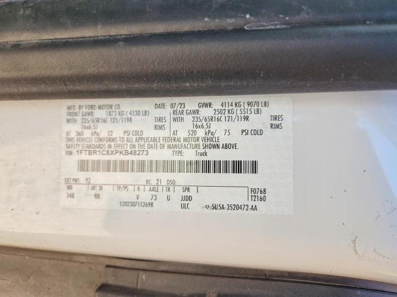 2023 FORD TRANSIT T-250 CARGO T-250 12