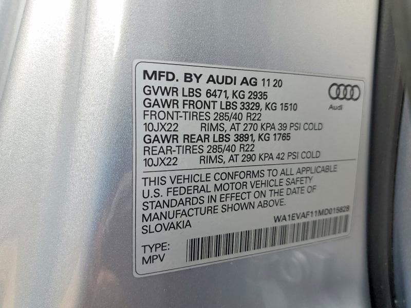 2021 AUDI Q8 PREMIUM PLUS S-LINE 13