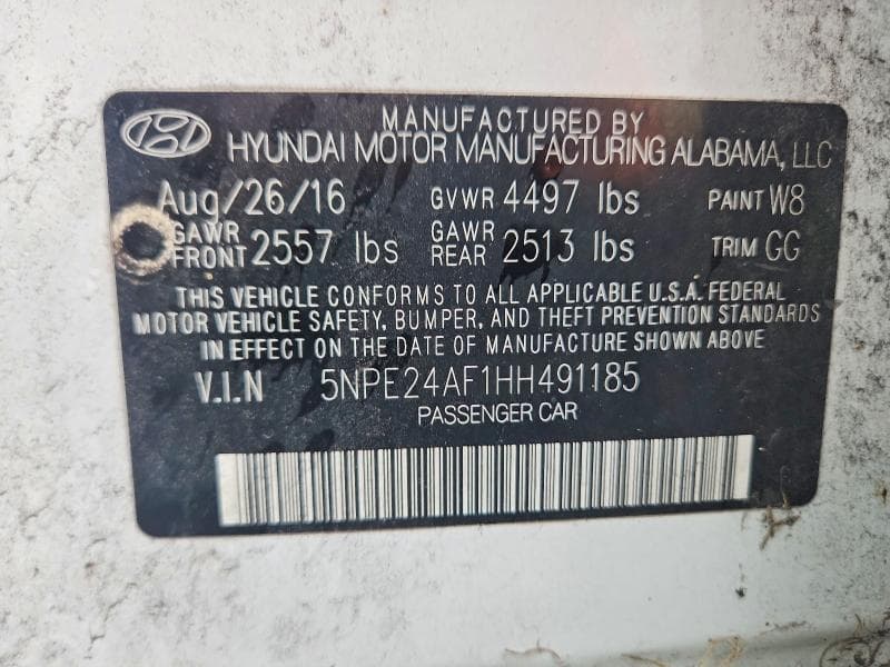 2017 HYUNDAI SONATA SE SE 12