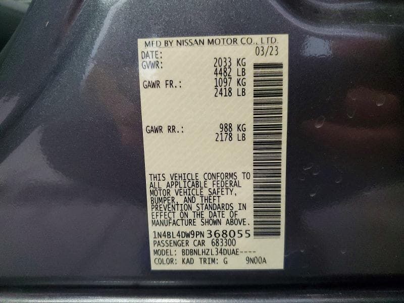 2023 NISSAN ALTIMA SV 12