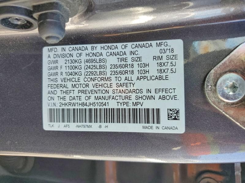 2018 HONDA CR-V EXL 13