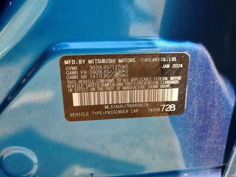 2024 MITSUBISHI MIRAGE ES 13