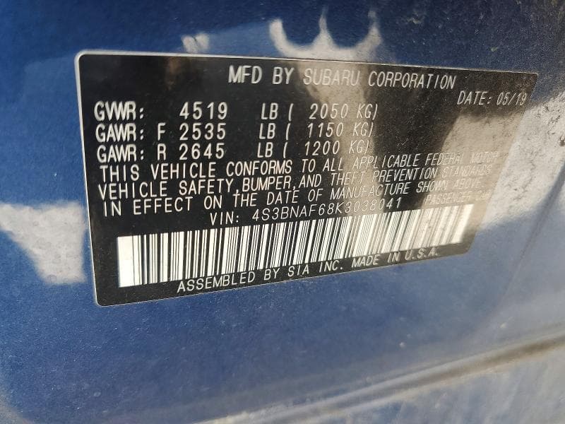 2019 SUBARU LEGACY 2.5I PREMIUM 13