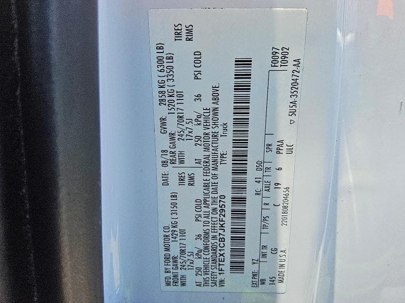 2018 FORD F150 SUPER CAB 12