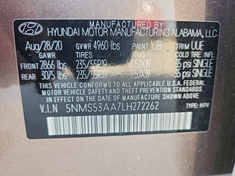 2020 HYUNDAI SANTA FE LIMITED 2.0T LIMITED 2.0T 13