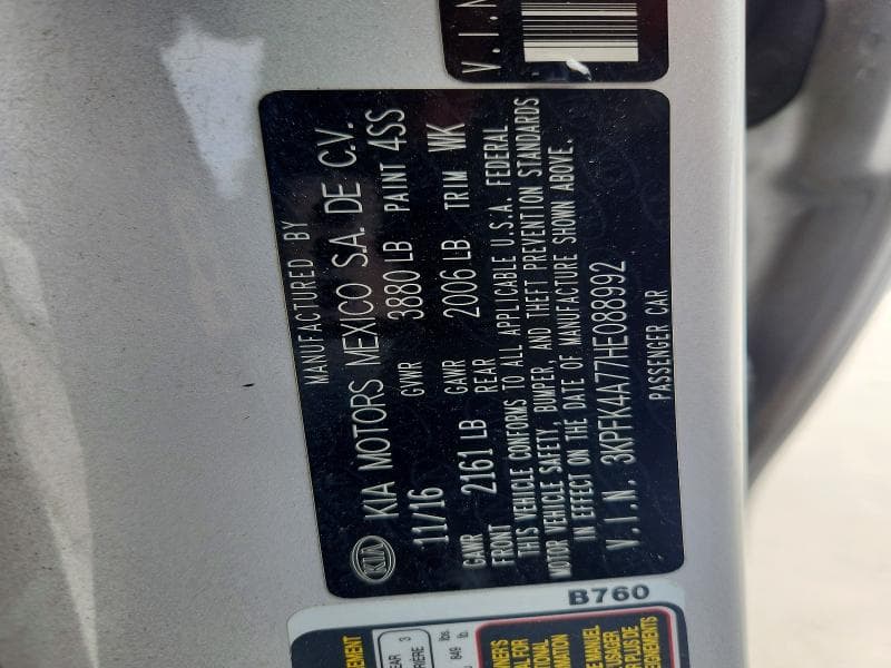 2017 KIA FORTE LX LX 13