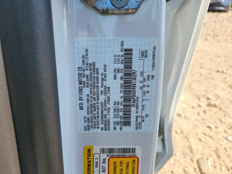 2019 FORD FUSION SE 12