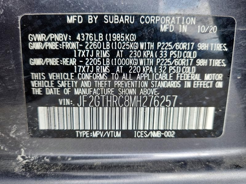 2021 SUBARU CROSSTREK SPORT SPORT 13