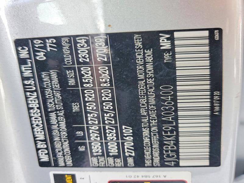2020 MERCEDES-BENZ GLE 350 4MATIC 350 4MATIC 13