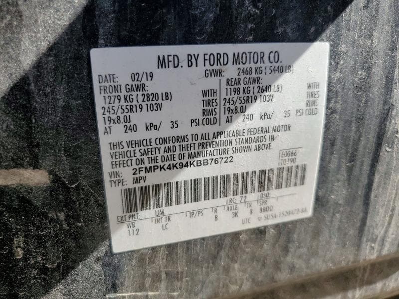 2019 FORD EDGE TITANIUM 14