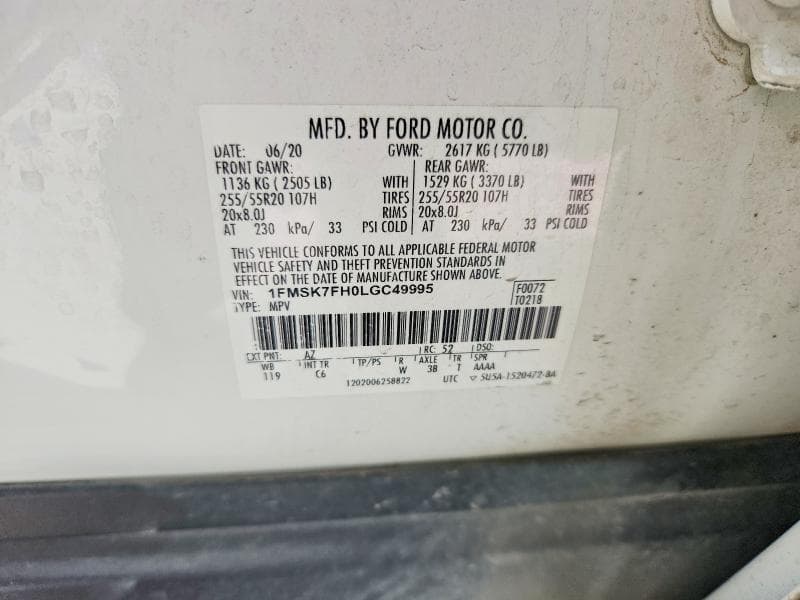 2020 FORD EXPLORER LIMITED 14