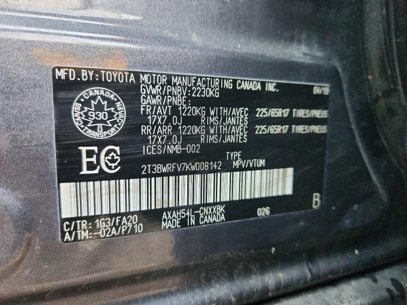 2019 TOYOTA RAV4 LE 14