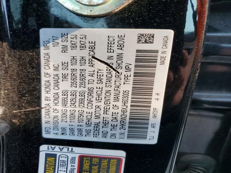 2018 HONDA CR-V EXL 13