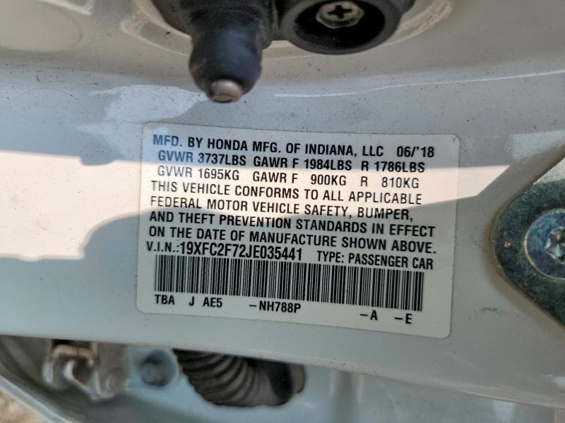 2018 HONDA CIVIC EX 13