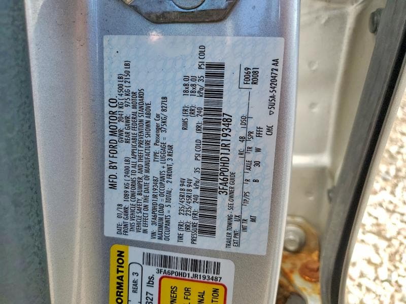 2018 FORD FUSION SE 12