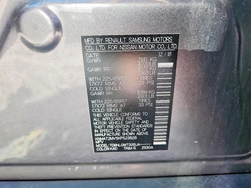 2019 NISSAN ROGUE SV 13