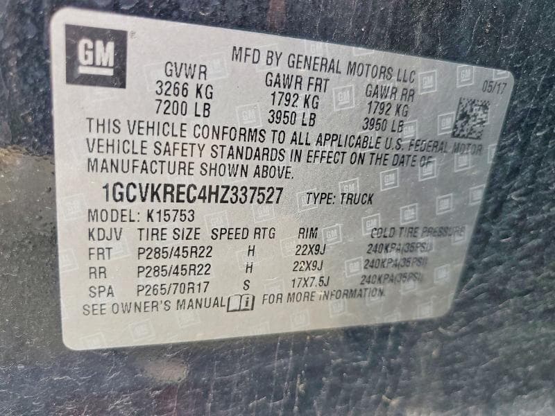 2017 CHEVROLET SILVERADO K1500 LT 12