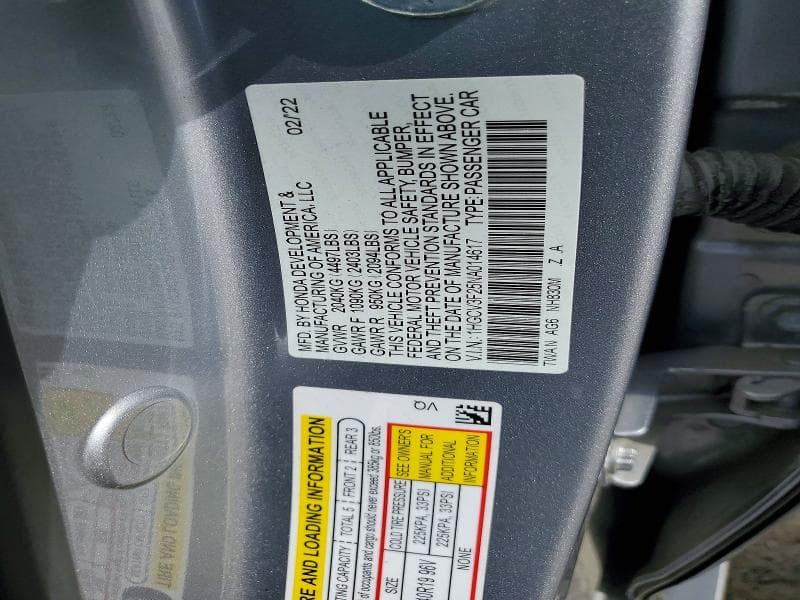2022 HONDA ACCORD HYBRID SPORT 12