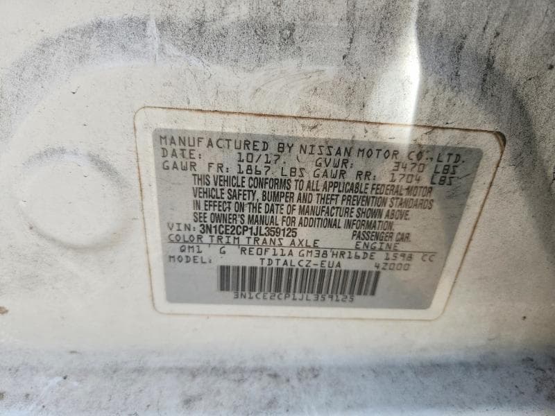 2018 NISSAN VERSA NOTE S S 12