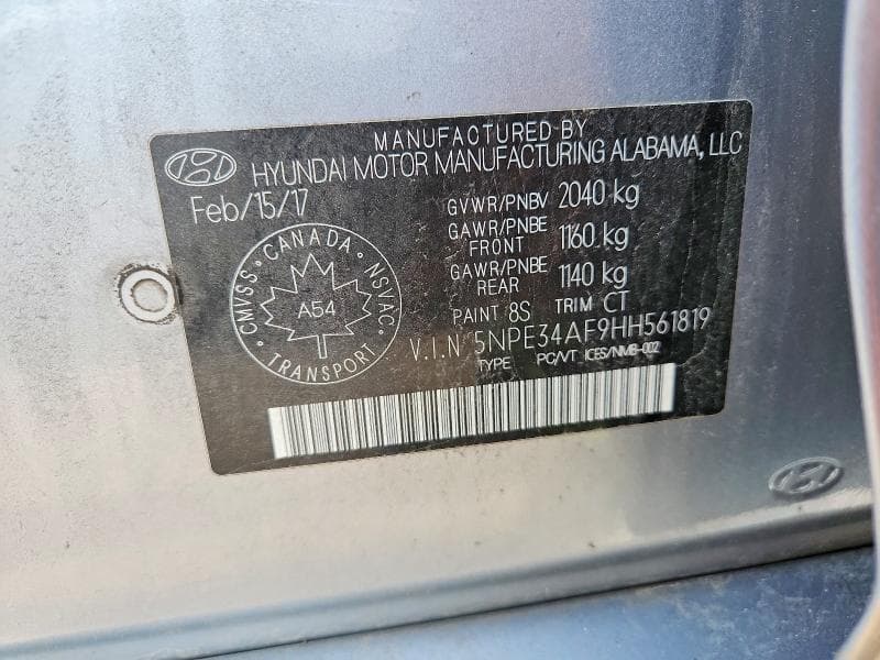2017 HYUNDAI SONATA SPORT 12