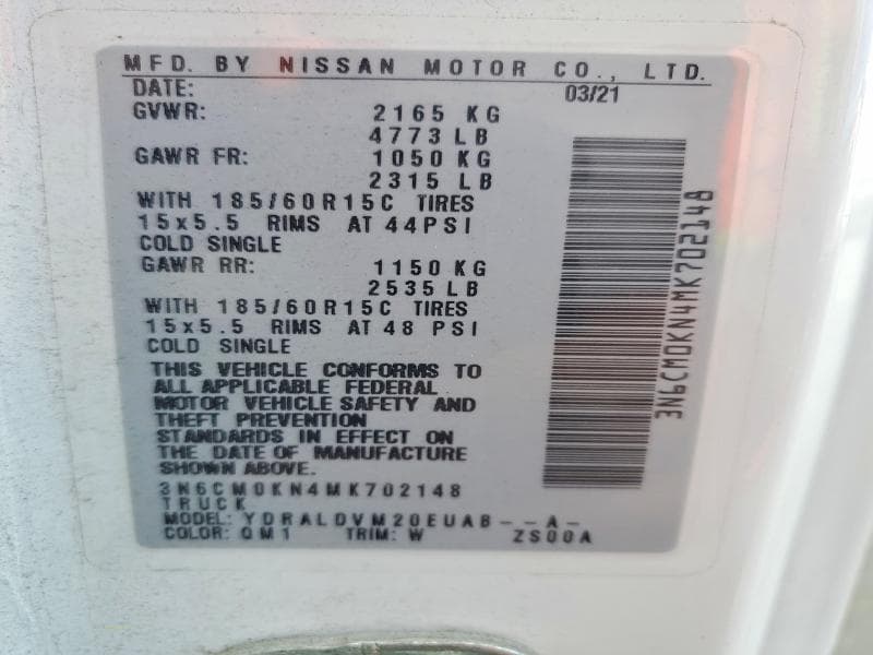 2021 NISSAN NV200 S 13