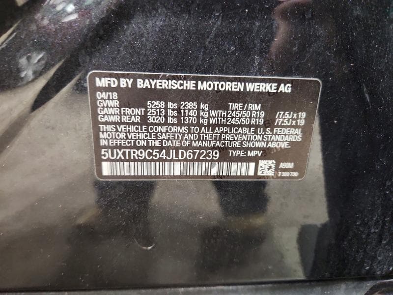 2018 BMW X3 XDRIVE30I XDRIVE30I 13