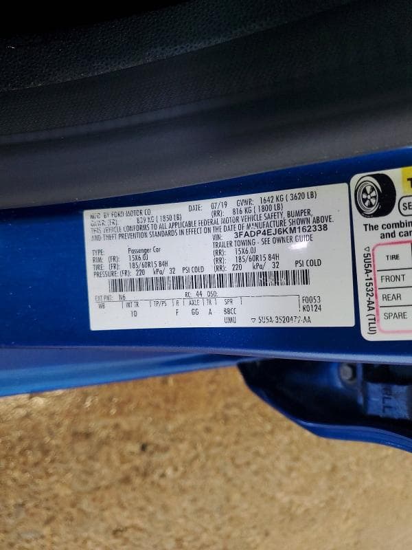 2019 FORD FIESTA SE 12