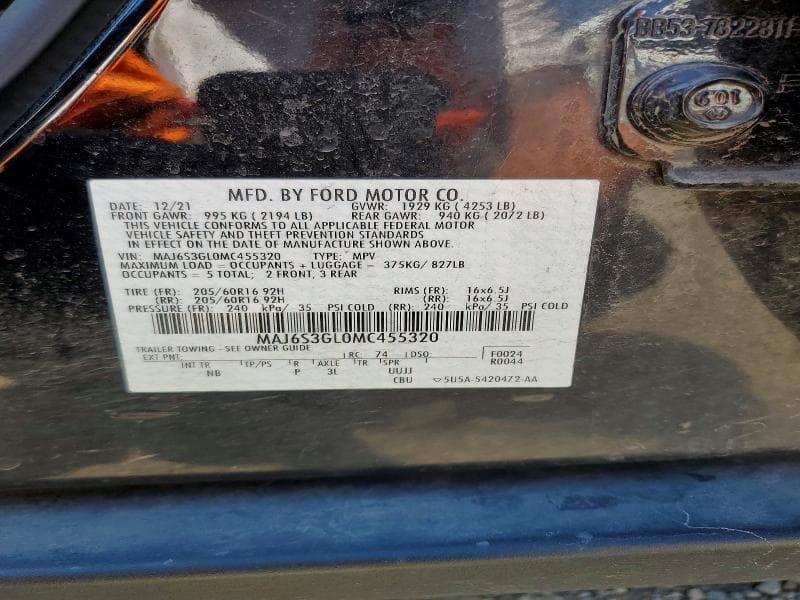 2021 FORD ECOSPORT SE 12