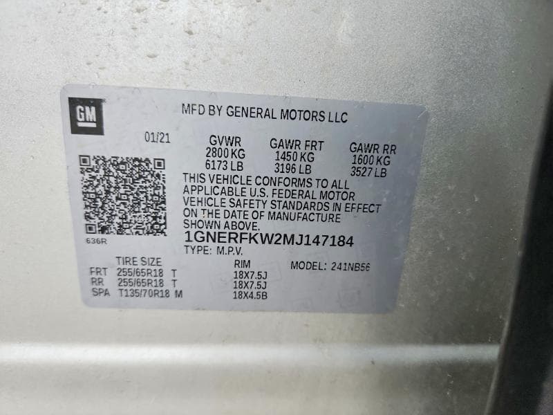 2021 CHEVROLET TRAVERSE LS 10