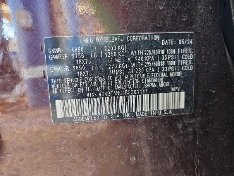 2024 SUBARU OUTBACK LIMITED 14