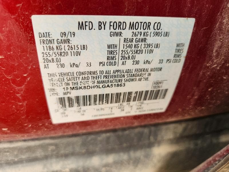 2020 FORD EXPLORER XLT 12
