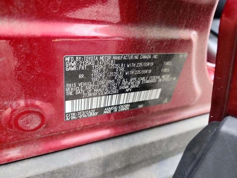 2020 TOYOTA RAV4 LIMITED 13