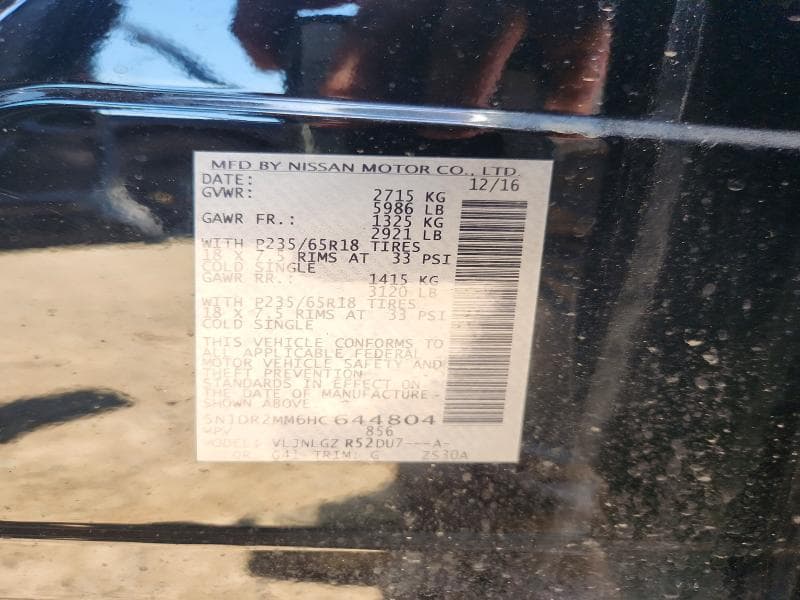 2017 NISSAN PATHFINDER SL 12