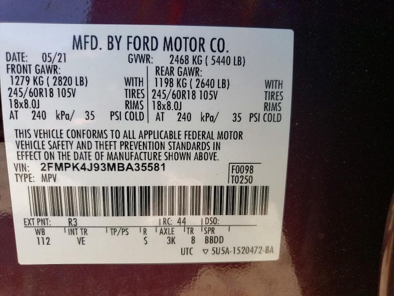 2021 FORD EDGE SEL 12