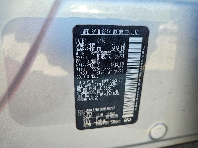 2017 INFINITI QX80 BASE BASE 13