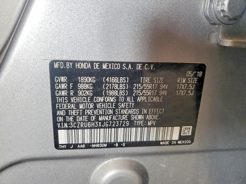 2018 HONDA HR-V LX 14