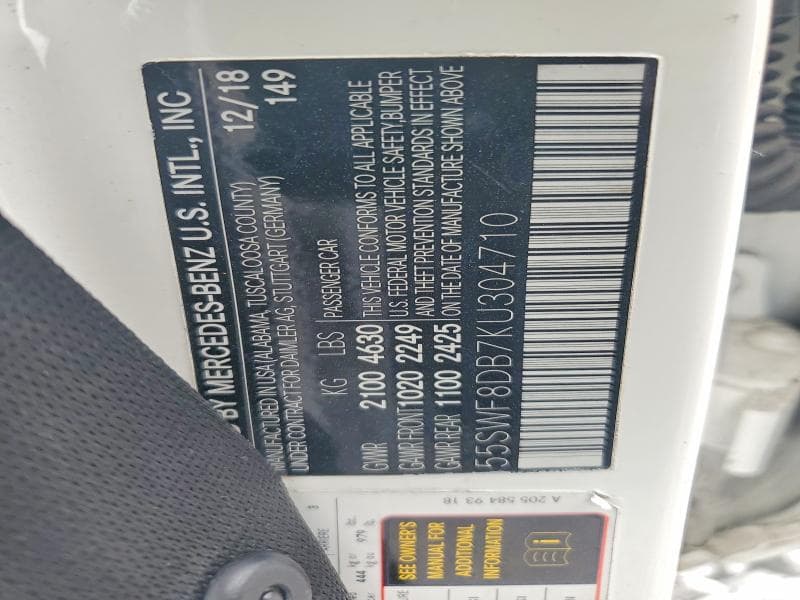 2019 MERCEDES-BENZ C 300 300 12