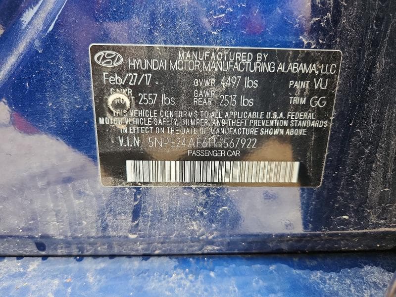 2017 HYUNDAI SONATA SE 12