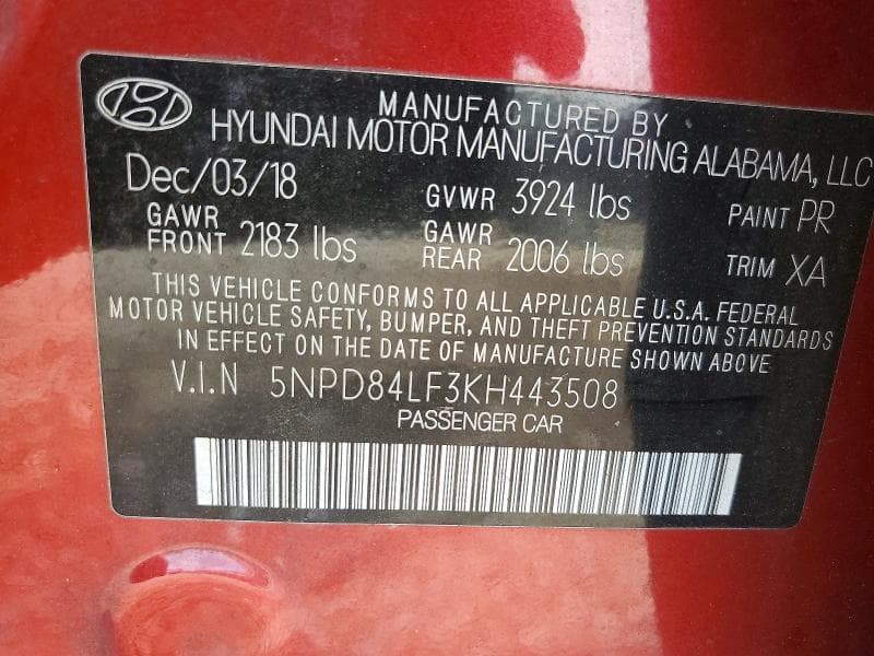 2019 HYUNDAI ELANTRA SEL 12