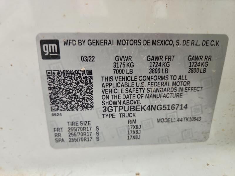 2022 GMC SIERRA K1500 SLE 12