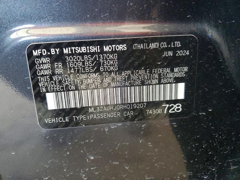 2024 MITSUBISHI MIRAGE ES 12
